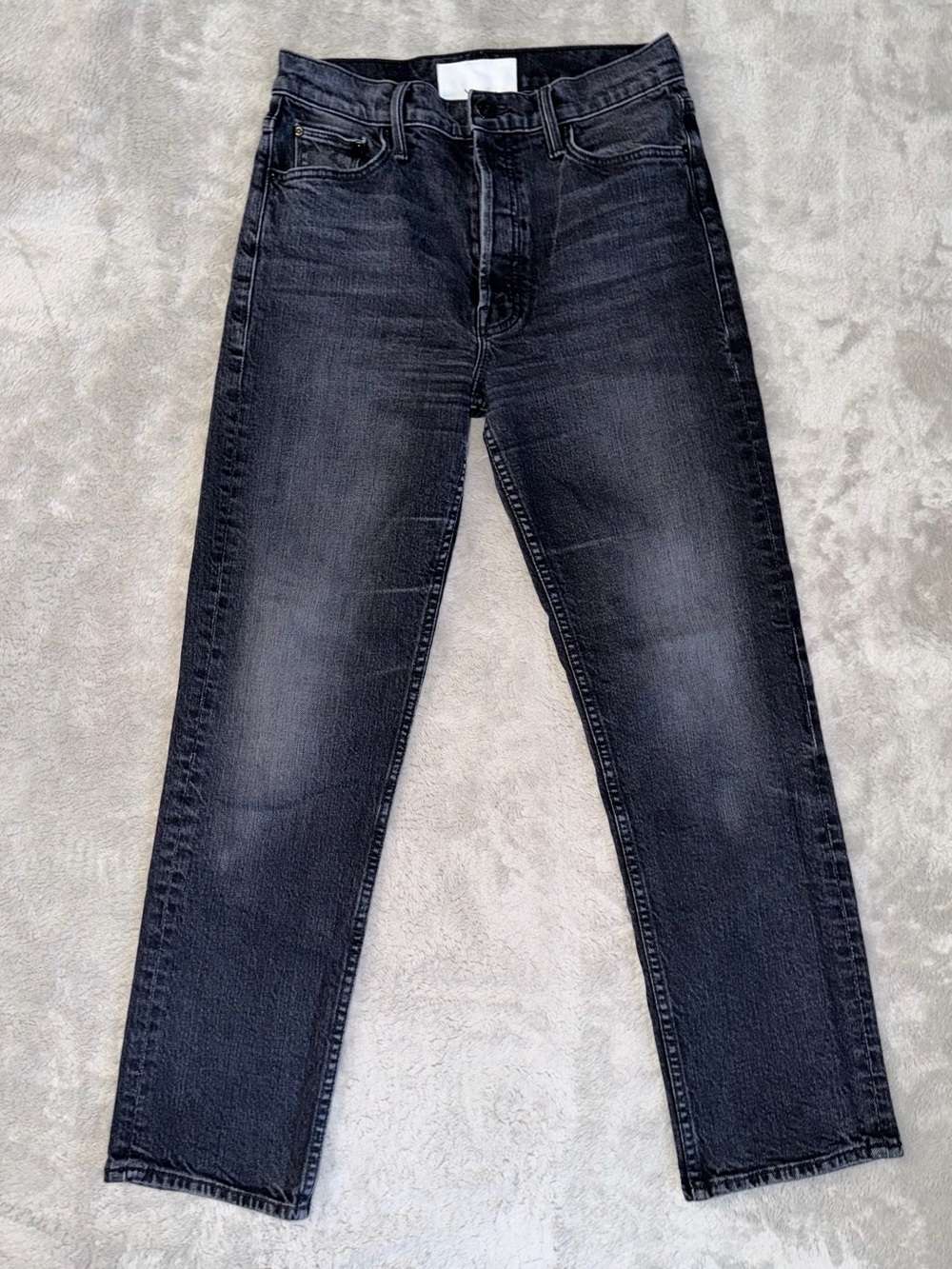 Mother Superior The Tomcat High Rise Button Fly Straight Leg Jeans Size 28 Black